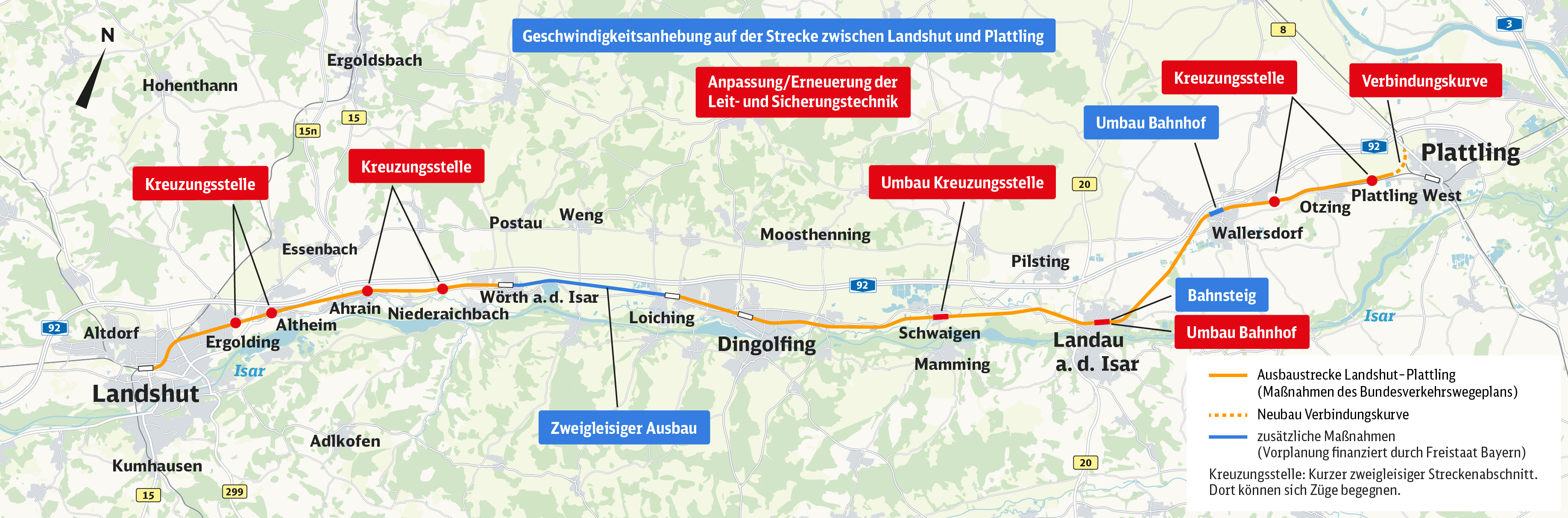 Projektkarte Landshut-Plattling